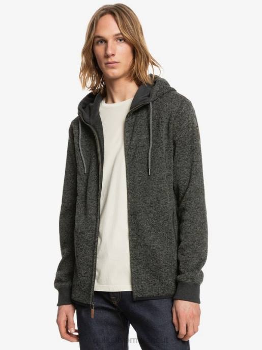 esso Quiksilver uomini felpa con cappuccio con zip keller erica grigio scuro HTZR1480