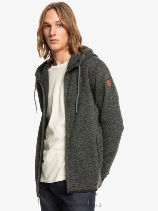 esso Quiksilver uomini felpa con cappuccio con zip keller erica grigio scuro HTZR1480