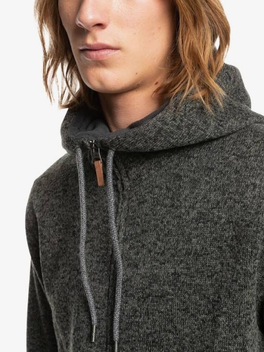 esso Quiksilver uomini felpa con cappuccio con zip keller erica grigio scuro HTZR1480