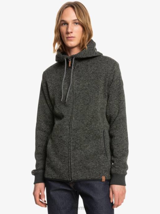 esso Quiksilver uomini felpa con cappuccio con zip keller erica grigio scuro HTZR1480