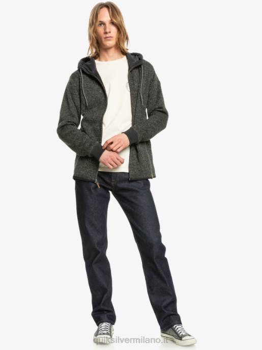 esso Quiksilver uomini felpa con cappuccio con zip keller erica grigio scuro HTZR1480
