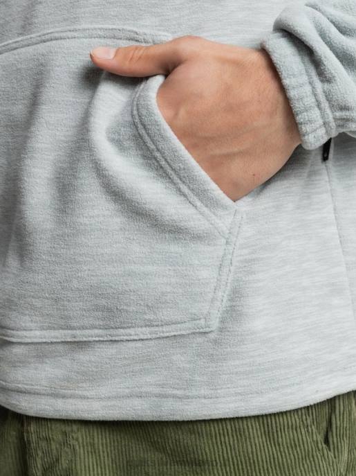 esso Quiksilver uomini felpa con cappuccio essenziale erica grigio chiaro HTZR1490