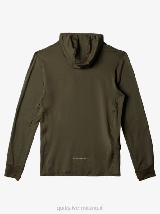esso Quiksilver uomini felpa con cappuccio in pile con zip a un quarto a punta ripida foglia d\'uva HTZR1874