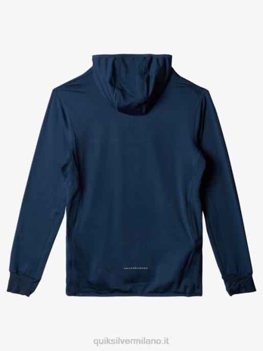 esso Quiksilver uomini felpa con cappuccio in pile con zip a un quarto a punta ripida insegne blu HTZR1873