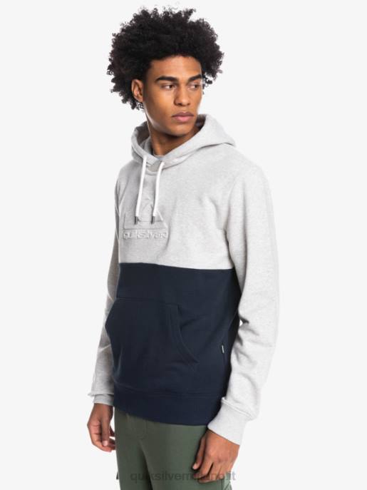 esso Quiksilver uomini felpa con cappuccio in rilievo erica grigio chiaro HTZR1682
