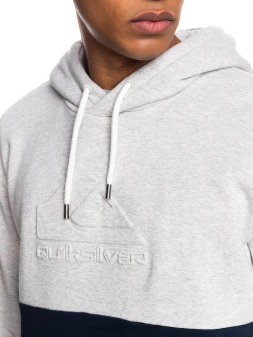 esso Quiksilver uomini felpa con cappuccio in rilievo erica grigio chiaro HTZR1682