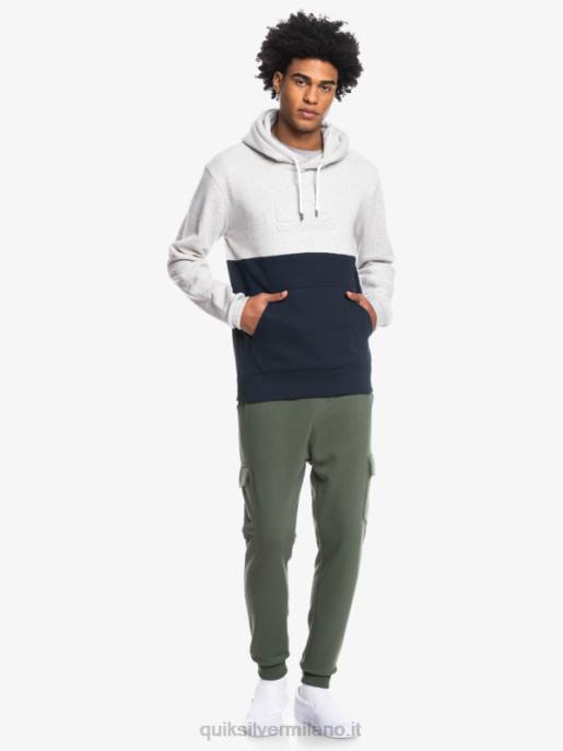 esso Quiksilver uomini felpa con cappuccio in rilievo erica grigio chiaro HTZR1682