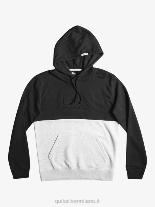 esso Quiksilver uomini felpa con cappuccio in rilievo nero HTZR1681