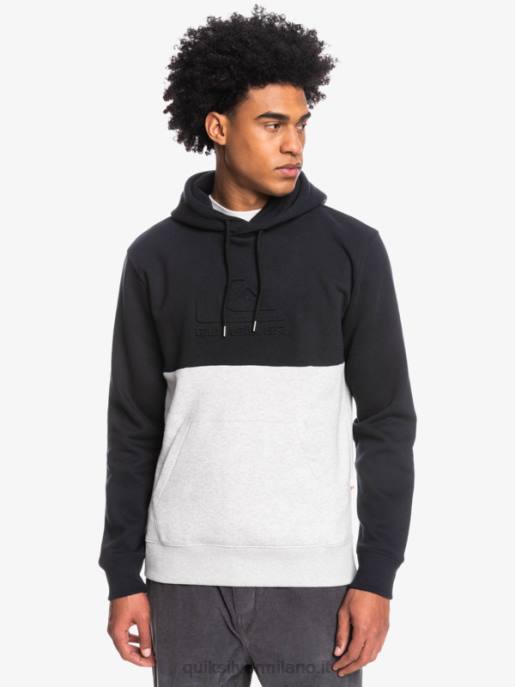 esso Quiksilver uomini felpa con cappuccio in rilievo nero HTZR1681