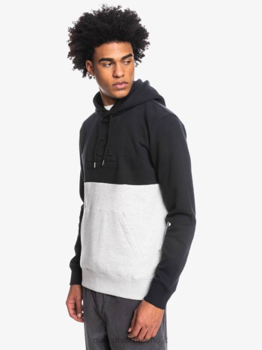 esso Quiksilver uomini felpa con cappuccio in rilievo nero HTZR1681
