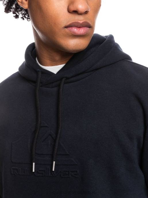 esso Quiksilver uomini felpa con cappuccio in rilievo nero HTZR1681
