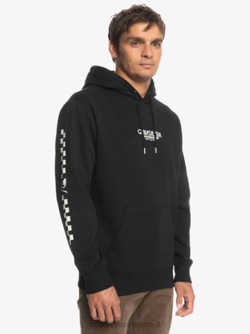 esso Quiksilver uomini felpa con cappuccio omni check nero HTZR1486