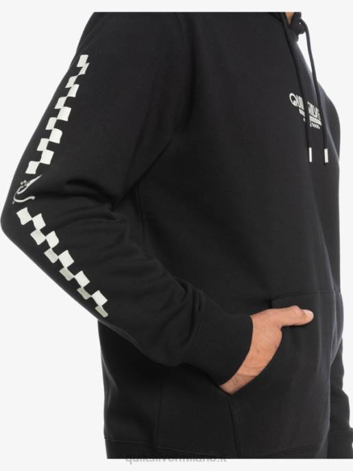 esso Quiksilver uomini felpa con cappuccio omni check nero HTZR1486