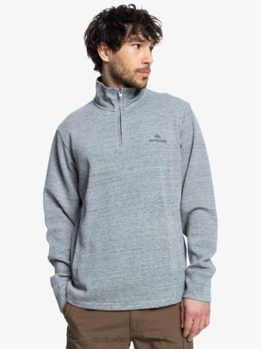esso Quiksilver uomini felpa con collo a lupetto e zip pointsurf waterman erica grigio chiaro HTZR1800