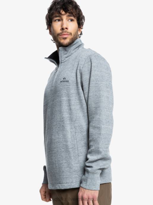 esso Quiksilver uomini felpa con collo a lupetto e zip pointsurf waterman erica grigio chiaro HTZR1800