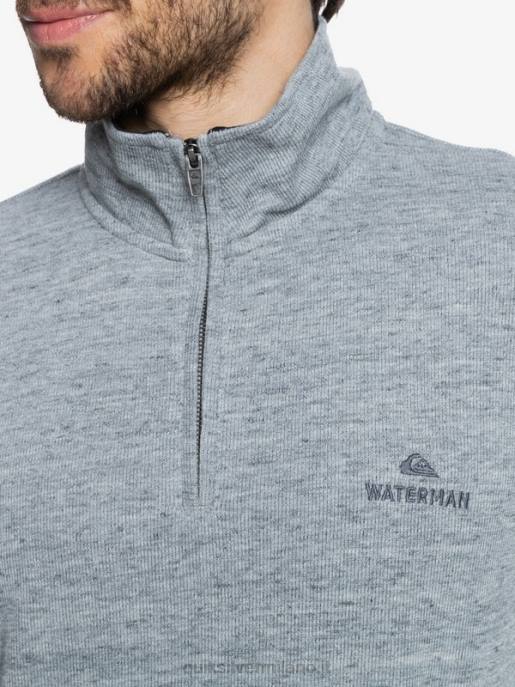 esso Quiksilver uomini felpa con collo a lupetto e zip pointsurf waterman erica grigio chiaro HTZR1800