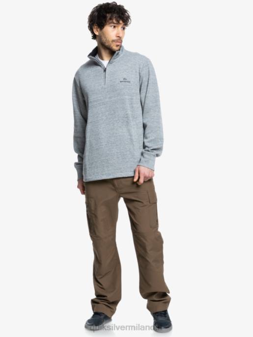 esso Quiksilver uomini felpa con collo a lupetto e zip pointsurf waterman erica grigio chiaro HTZR1800