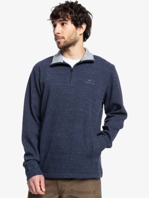 esso Quiksilver uomini felpa con collo a lupetto e zip pointsurf waterman giacca blu navy melange HTZR1801