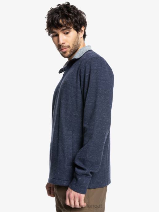 esso Quiksilver uomini felpa con collo a lupetto e zip pointsurf waterman giacca blu navy melange HTZR1801