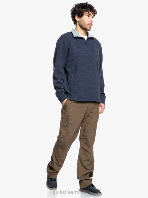 esso Quiksilver uomini felpa con collo a lupetto e zip pointsurf waterman giacca blu navy melange HTZR1801