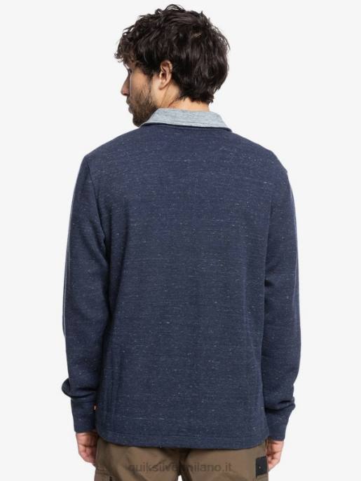 esso Quiksilver uomini felpa con collo a lupetto e zip pointsurf waterman giacca blu navy melange HTZR1801
