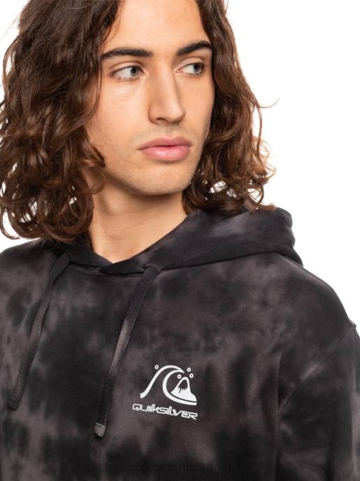 esso Quiksilver uomini felpa tie-dye nuvolata tintura cravatta nera nuvolata HTZR1503