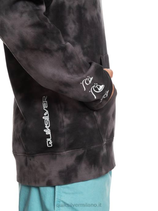esso Quiksilver uomini felpa tie-dye nuvolata tintura cravatta nera nuvolata HTZR1503