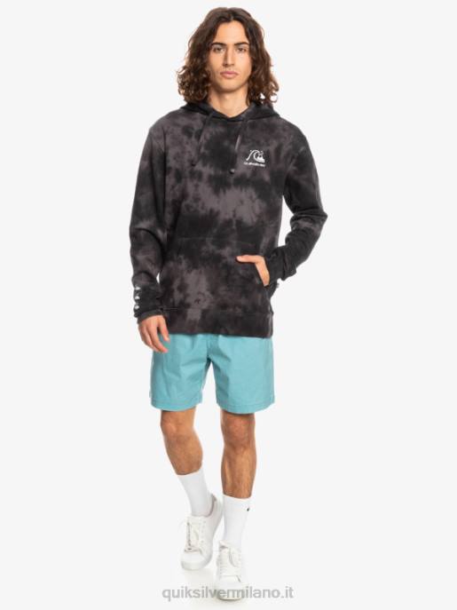 esso Quiksilver uomini felpa tie-dye nuvolata tintura cravatta nera nuvolata HTZR1503