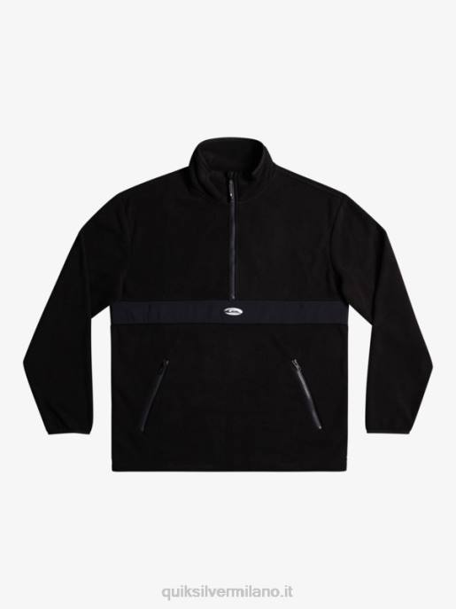 esso Quiksilver uomini pile mezza zip saturno nero HTZR1561