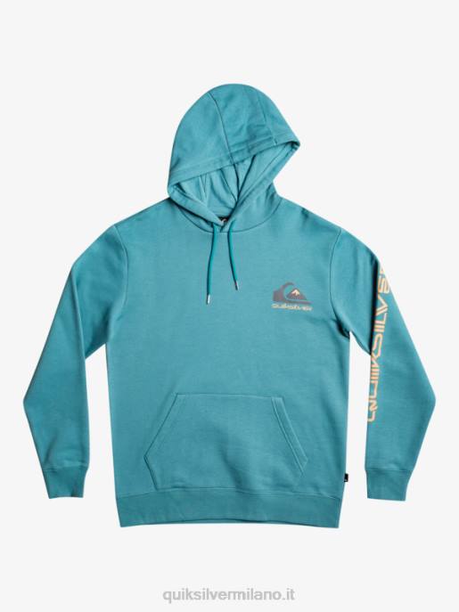 esso Quiksilver uomini pullover superiore in pile con cappuccio con logo omni blu bretone HTZR1030