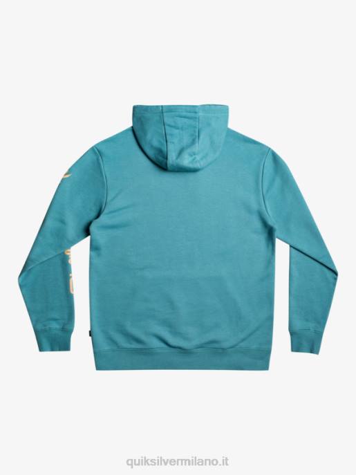 esso Quiksilver uomini pullover superiore in pile con cappuccio con logo omni blu bretone HTZR1030