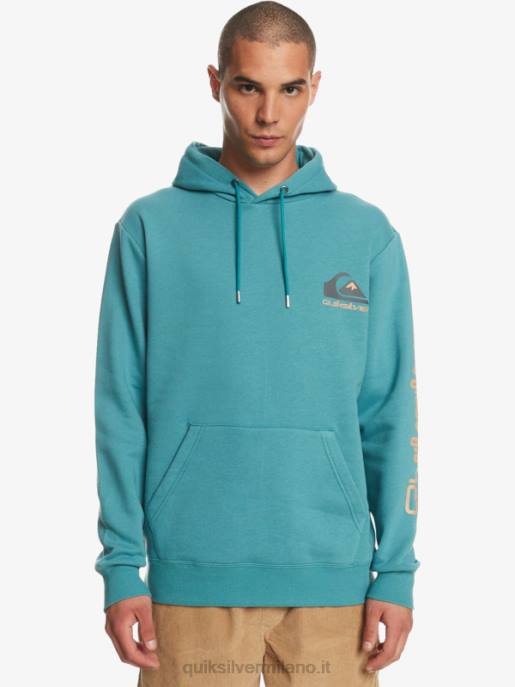 esso Quiksilver uomini pullover superiore in pile con cappuccio con logo omni blu bretone HTZR1030