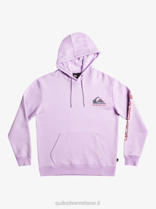 esso Quiksilver uomini pullover superiore in pile con cappuccio con logo omni lilla pastello HTZR1031