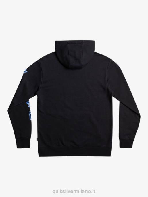 esso Quiksilver uomini pullover superiore in pile con cappuccio con logo omni nero HTZR1032