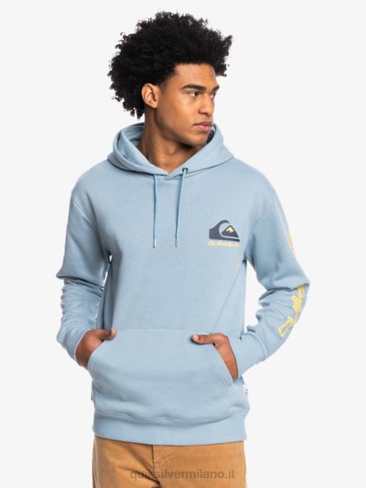 esso Quiksilver uomini top in pile con cappuccio con logo omni nero HTZR1090