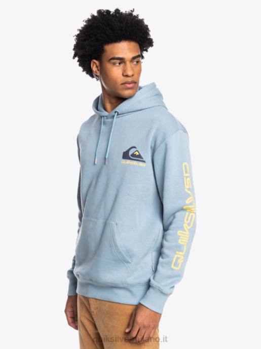 esso Quiksilver uomini top in pile con cappuccio con logo omni nero HTZR1090