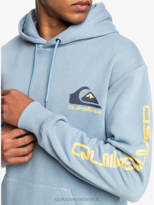 esso Quiksilver uomini top in pile con cappuccio con logo omni nero HTZR1090
