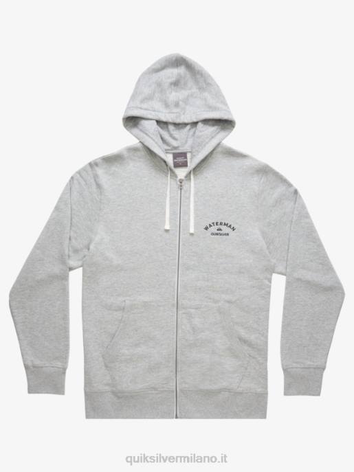 esso Quiksilver uomini waterman after surf felpa con cappuccio e zip erica grigio chiaro HTZR1419