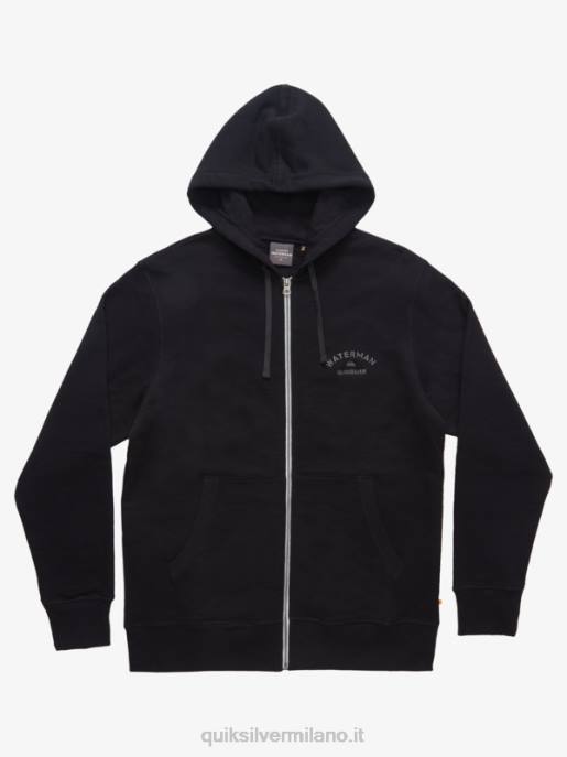 esso Quiksilver uomini waterman after surf felpa con cappuccio e zip nero HTZR1420