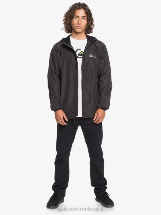 esso Quiksilver uomini giacca a vento per tutti i giorni nero HTZR1012