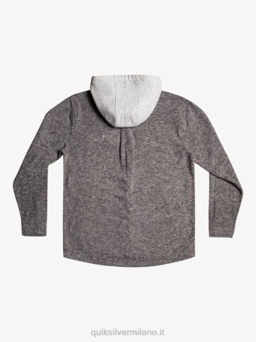 esso Quiksilver uomini giacca con cerniera in pile con cappuccio super swell erica grigio scuro HTZR1472