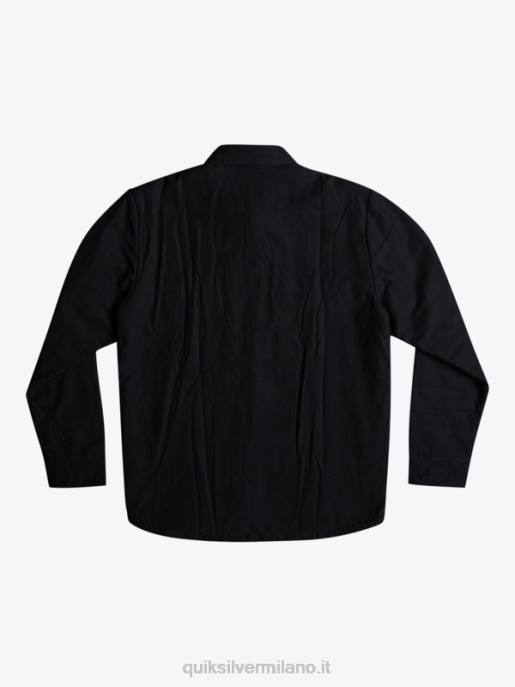 esso Quiksilver uomini giacca da lavoro in tela downrail nero HTZR1568