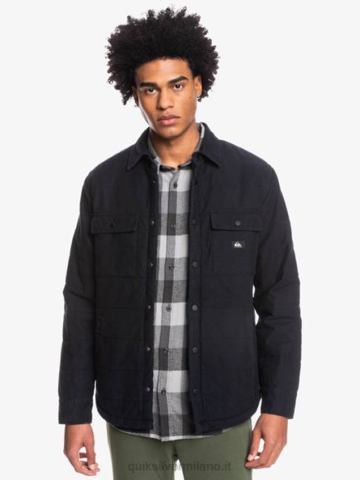 esso Quiksilver uomini giacca da lavoro in tela downrail nero HTZR1568
