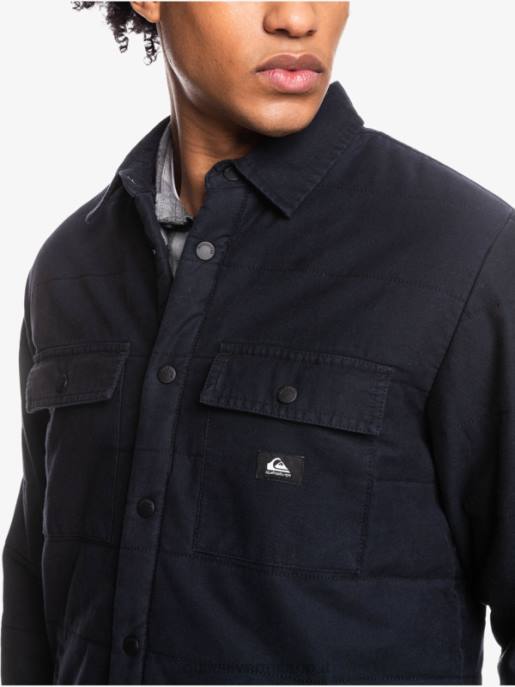 esso Quiksilver uomini giacca da lavoro in tela downrail nero HTZR1568