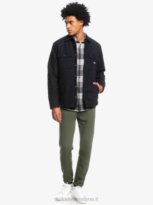 esso Quiksilver uomini giacca da lavoro in tela downrail nero HTZR1568