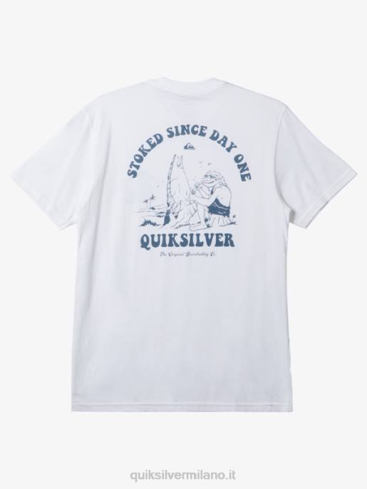 esso Quiksilver uomini entusiasta sin dal primo giorno t-shirt bianco HTZR230