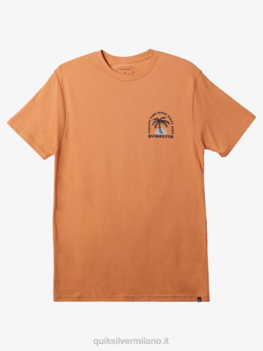 esso Quiksilver uomini la maglietta dell'ondulazione abbronzatura di rame HTZR186