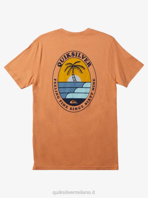 esso Quiksilver uomini la maglietta dell\'ondulazione abbronzatura di rame HTZR186