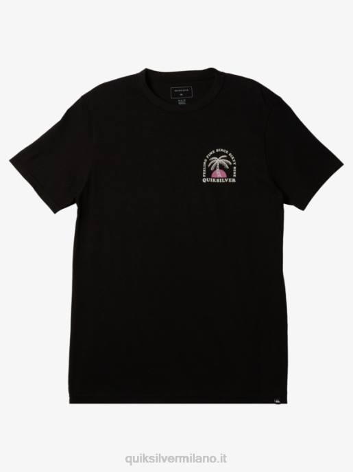 esso Quiksilver uomini la maglietta dell'ondulazione nero HTZR187