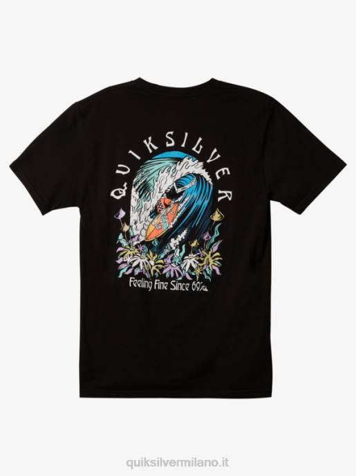esso Quiksilver uomini la t-shirt barile originale nero HTZR1172